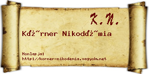 Körner Nikodémia névjegykártya